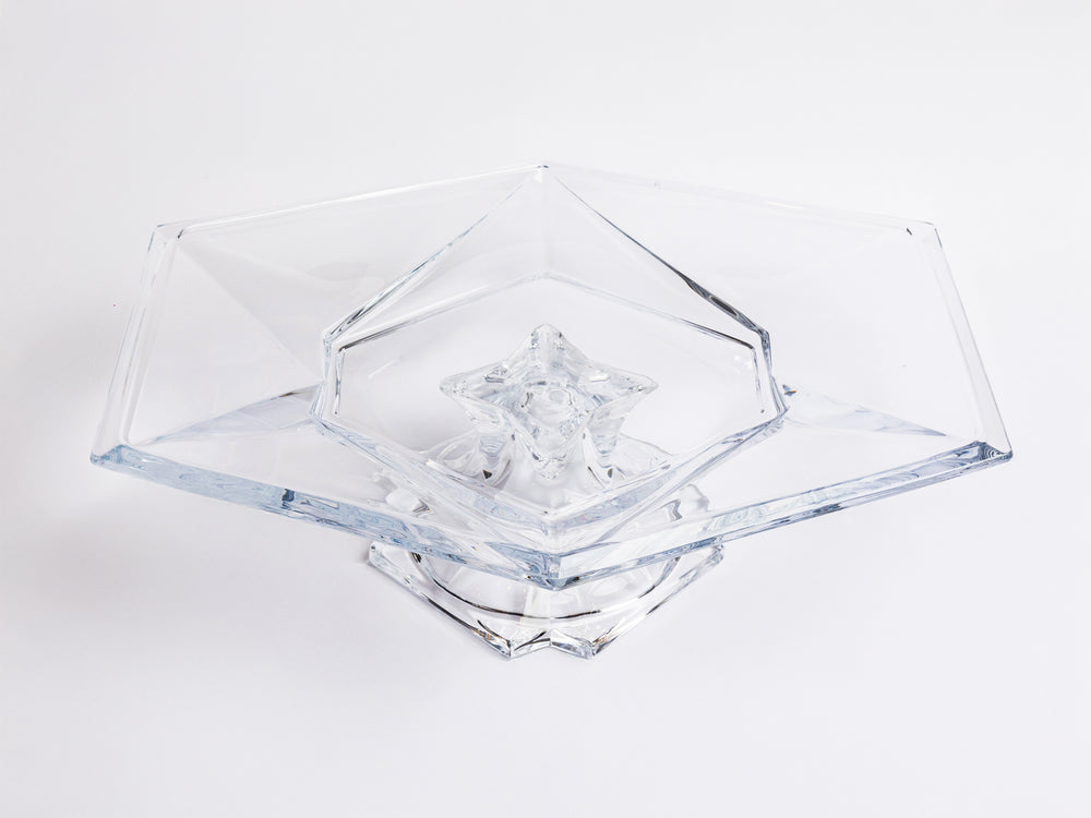 ALEXANDER HEXAGON CRYSTAL FOOTED BOWL 35.5