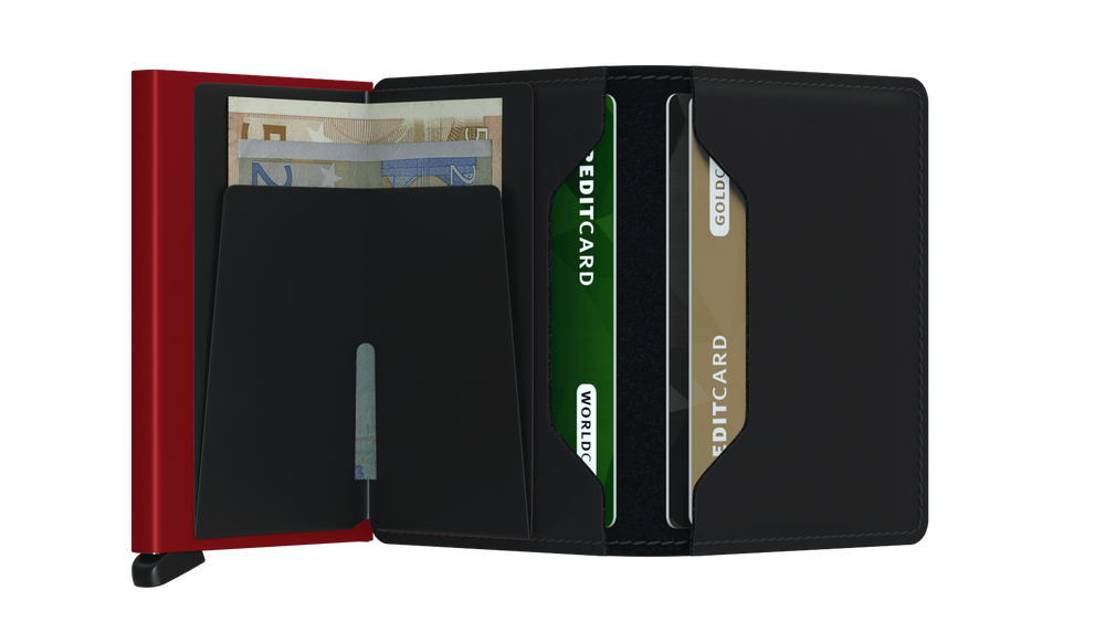 Slimwallet Matte SM-Black & Red