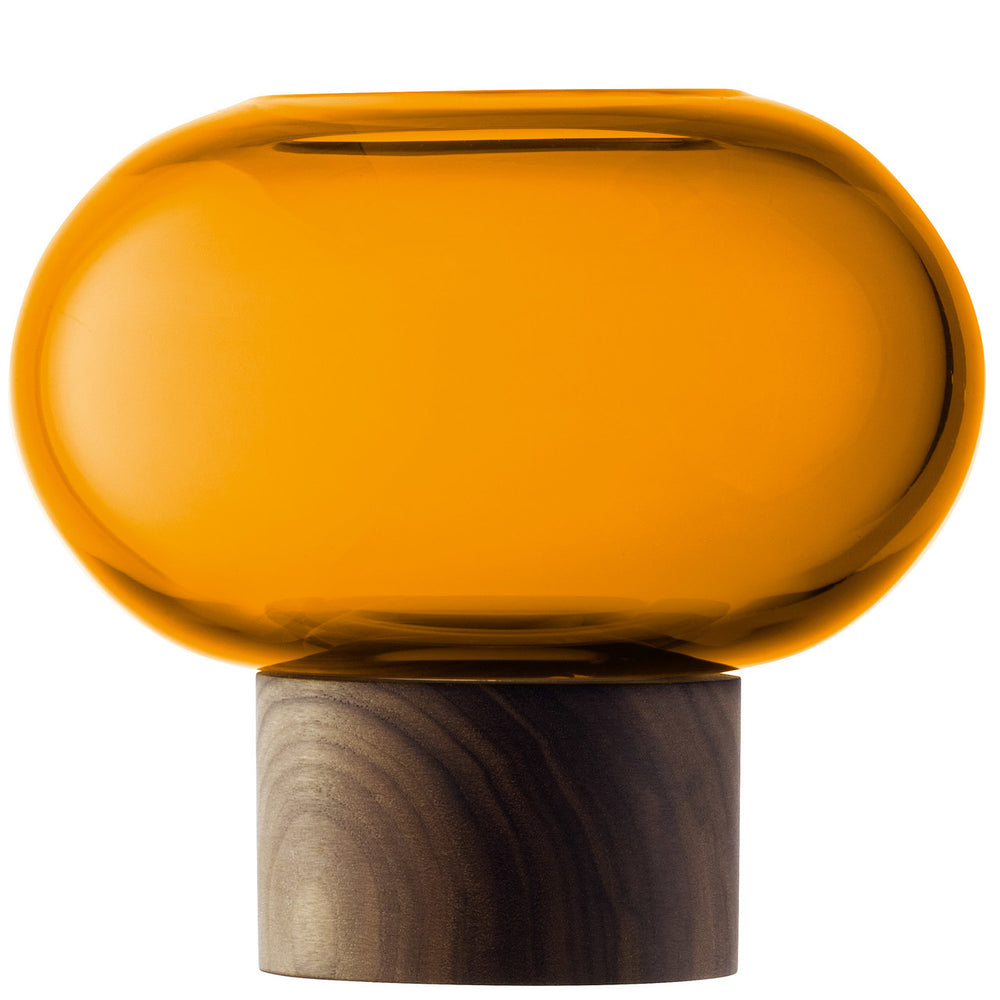 Oblate Vase/Lantern H19.5cm/28cm Amber/Walnut