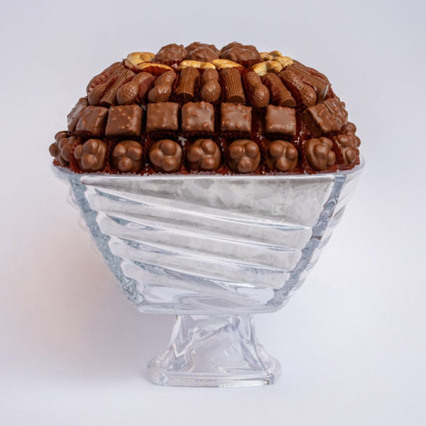 Aurora Square Footed Luxury Crystal filled with Ghraoui chocolates