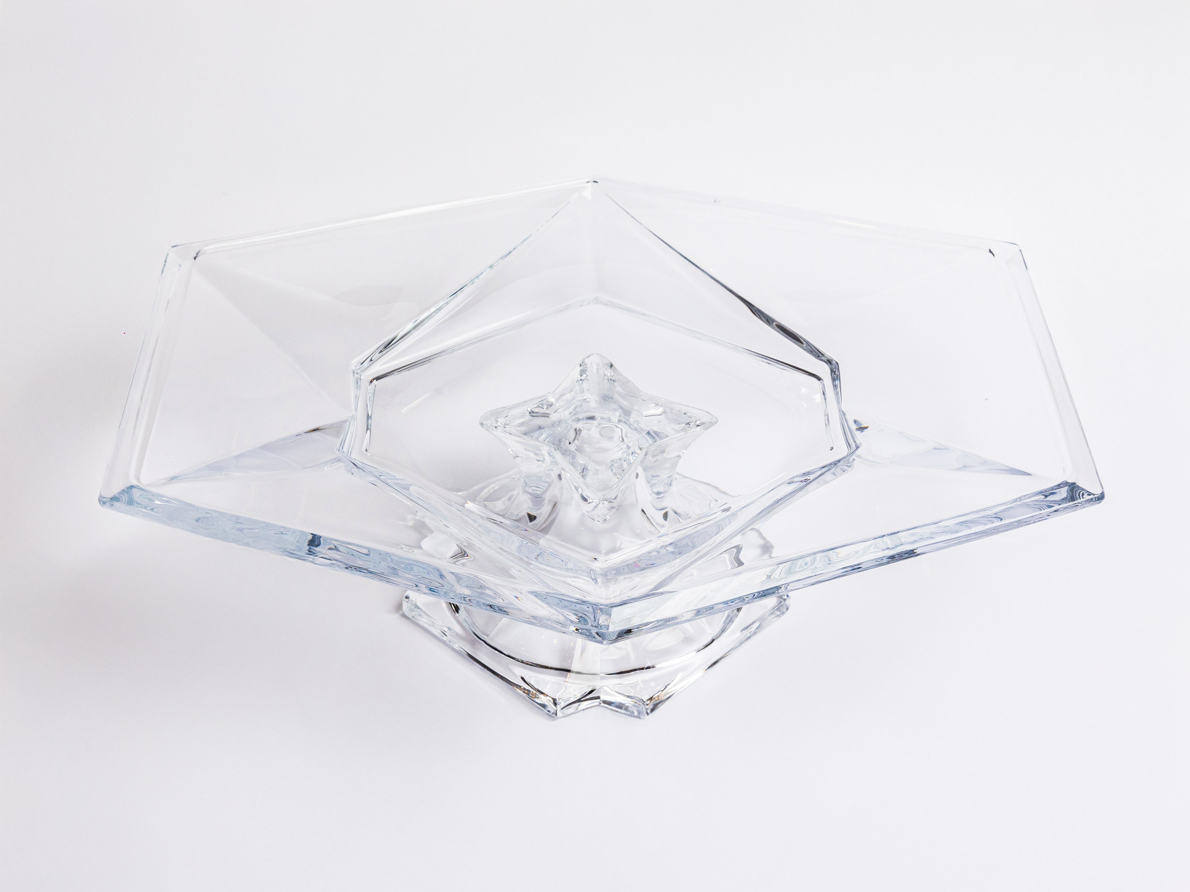 ALEXANDER HEXAGON CRYSTAL FOOTED BOWL 35.5