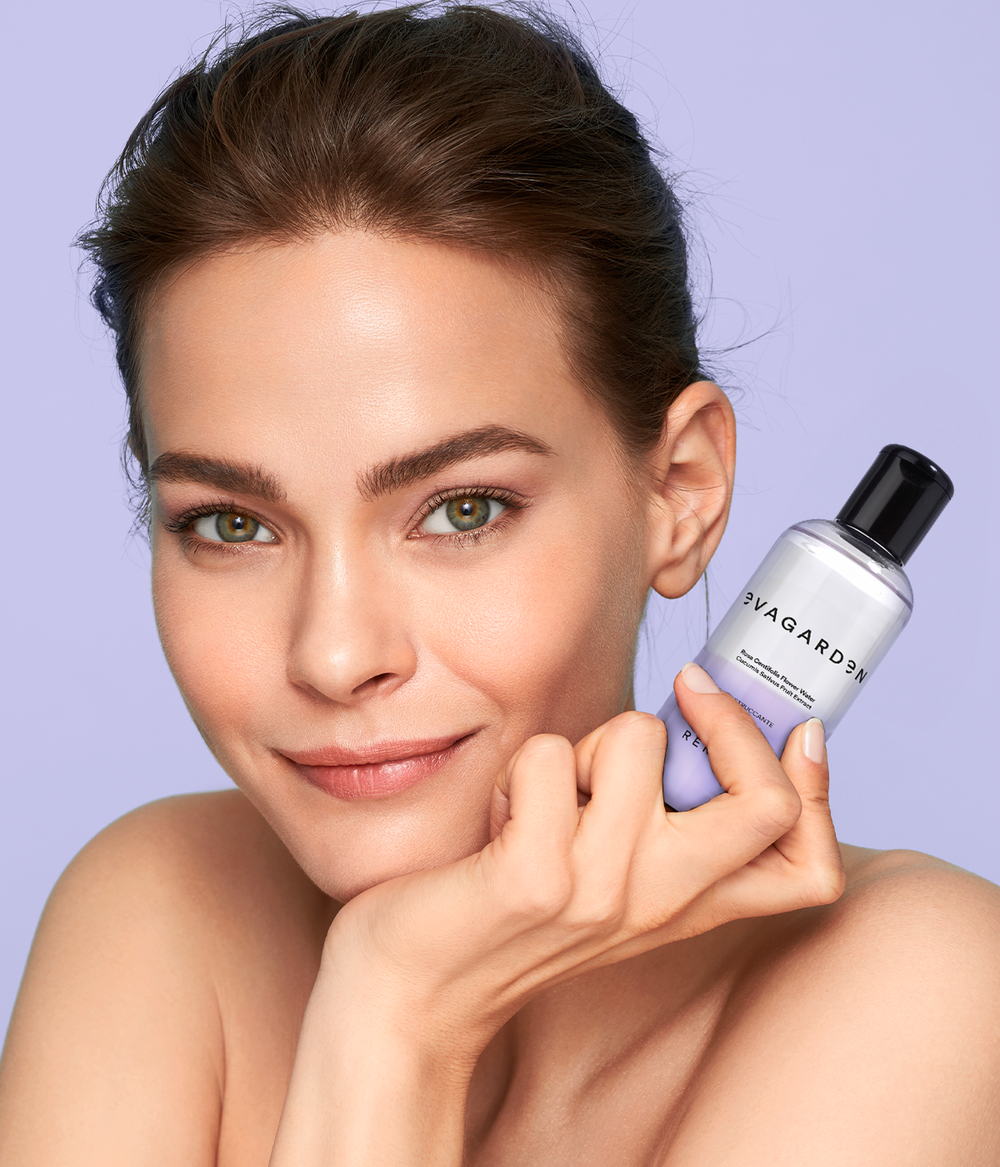 Evagarden Bi-Phasic Make Up Remover, on model