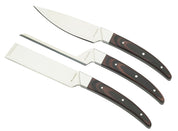 Premium cheese knife set with dark wood handles