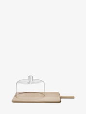 Dine Cheese Dome & Oak Board H18cm*L36.5cm W16cm Clear