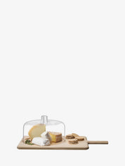 Dine Cheese Dome & Oak Board H18cm*L36.5cm W16cm Clear