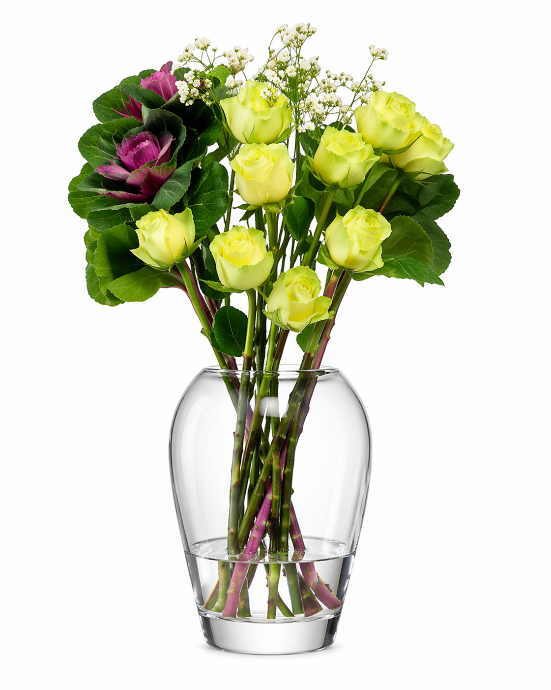 Flower Garden Bouquet Vase H25cm Clear