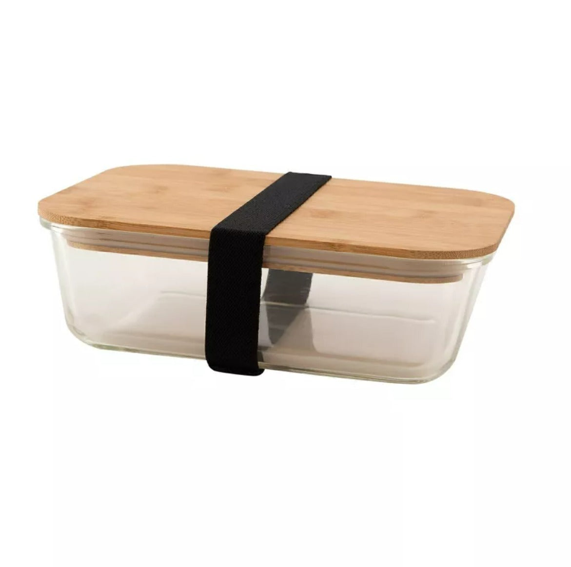 Glass lunch box with bamboo lid 1.1L
