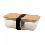 Glass lunch box with bamboo lid 1.1L