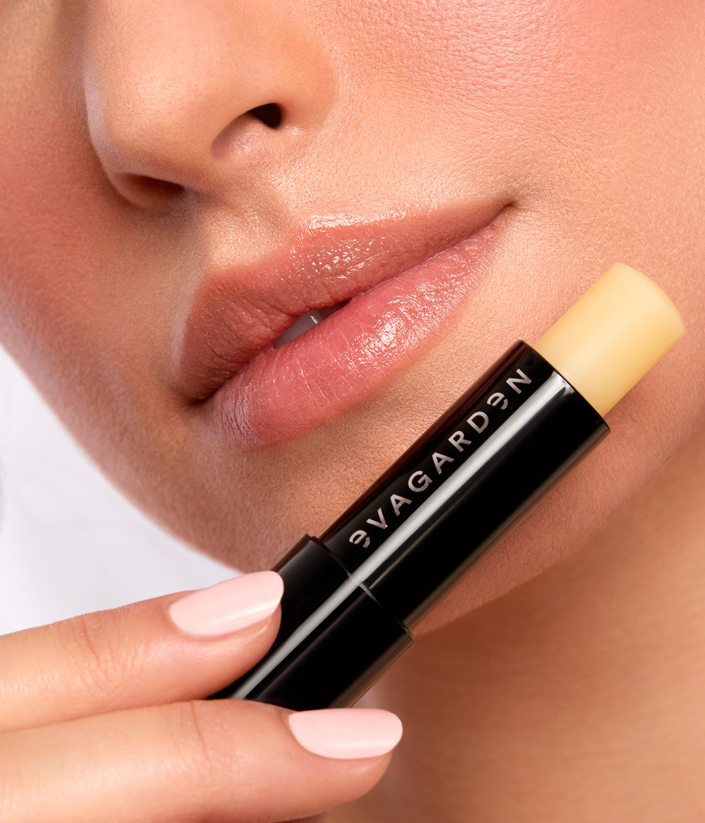 Evagarden Lip Loving Balm, on model