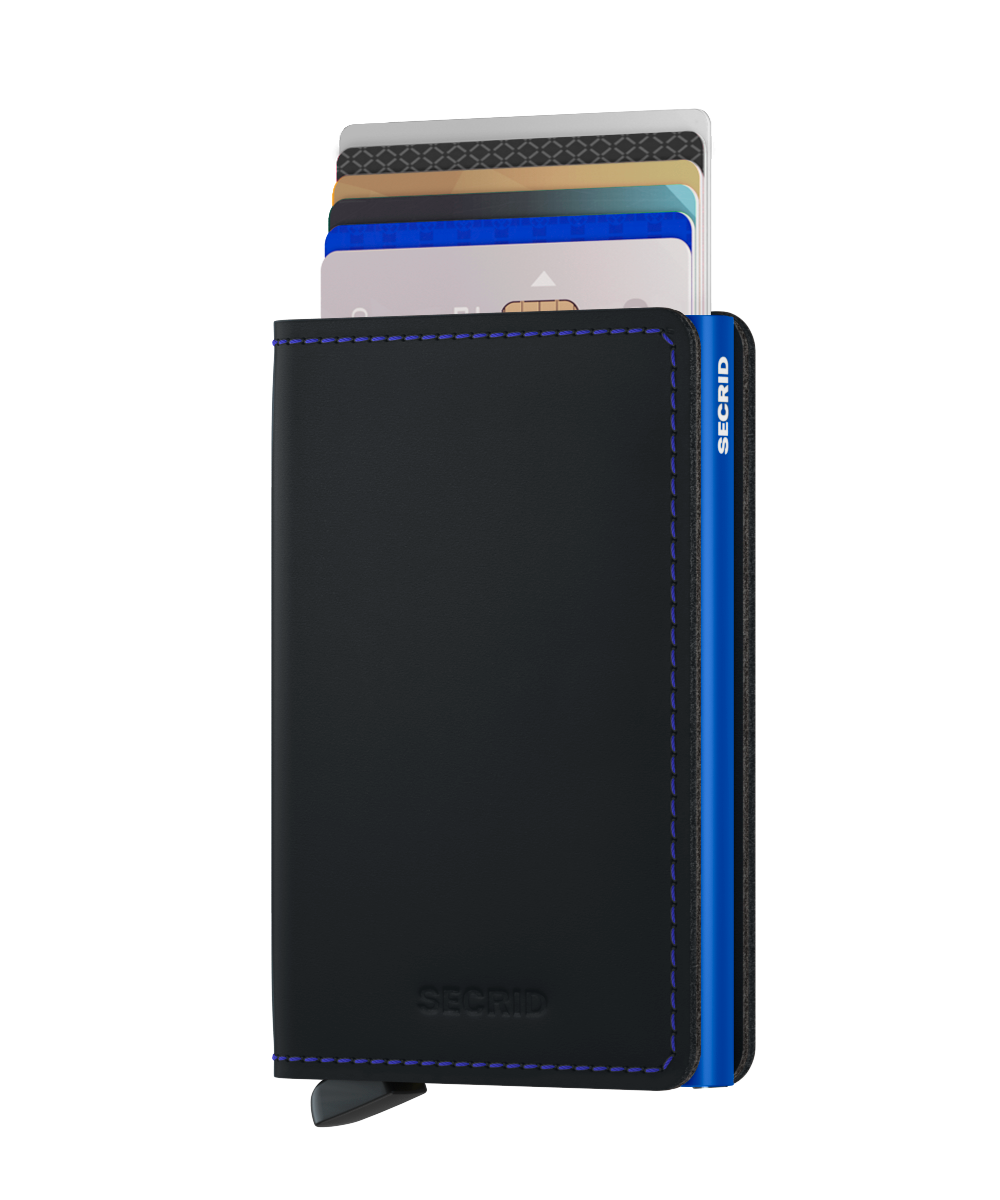 Slimwallet Matte SM- Black & Blue