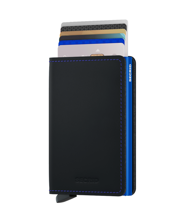 Slimwallet Matte SM- Black & Blue