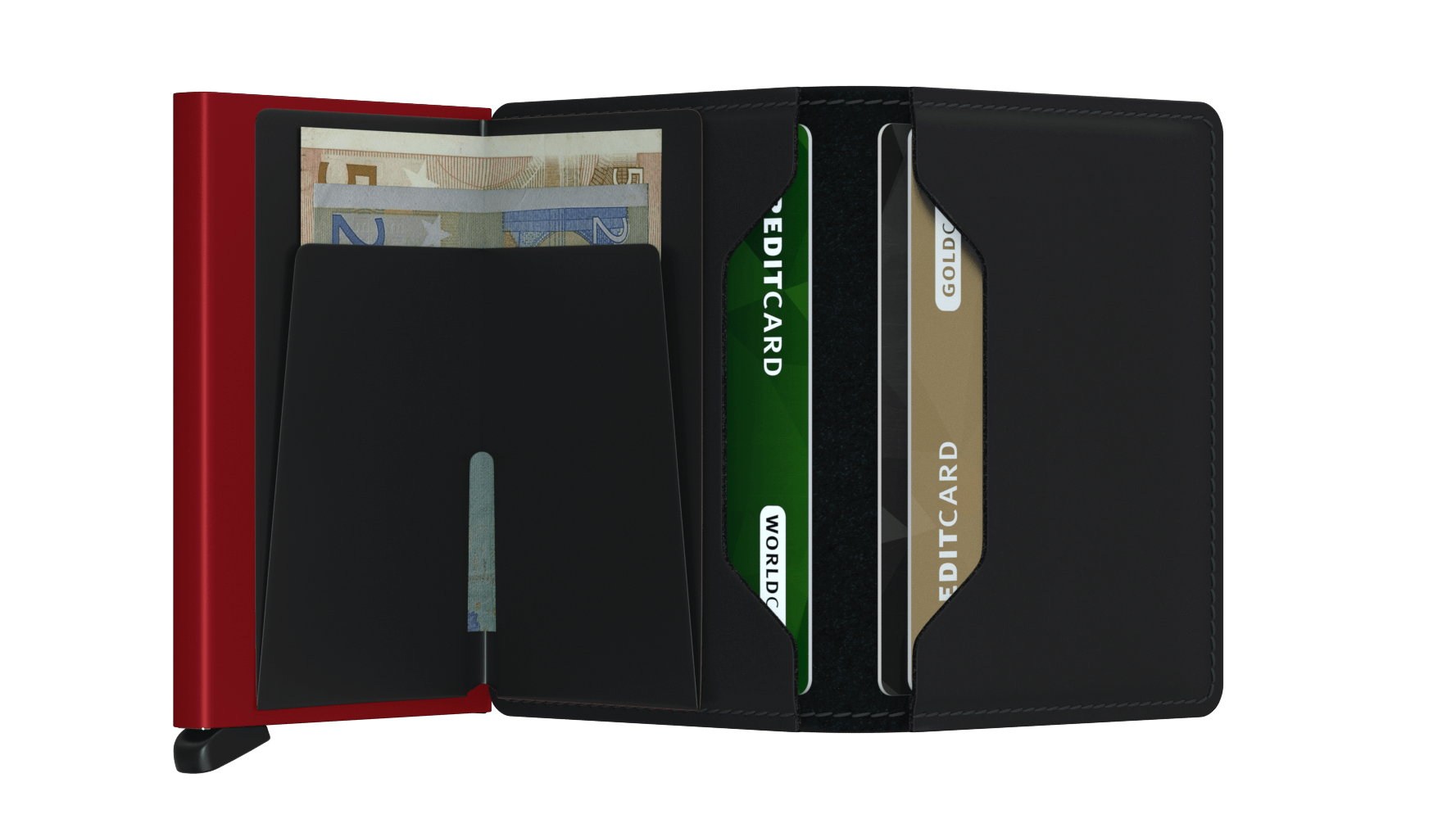 Slimwallet Matte SM-Black & Red