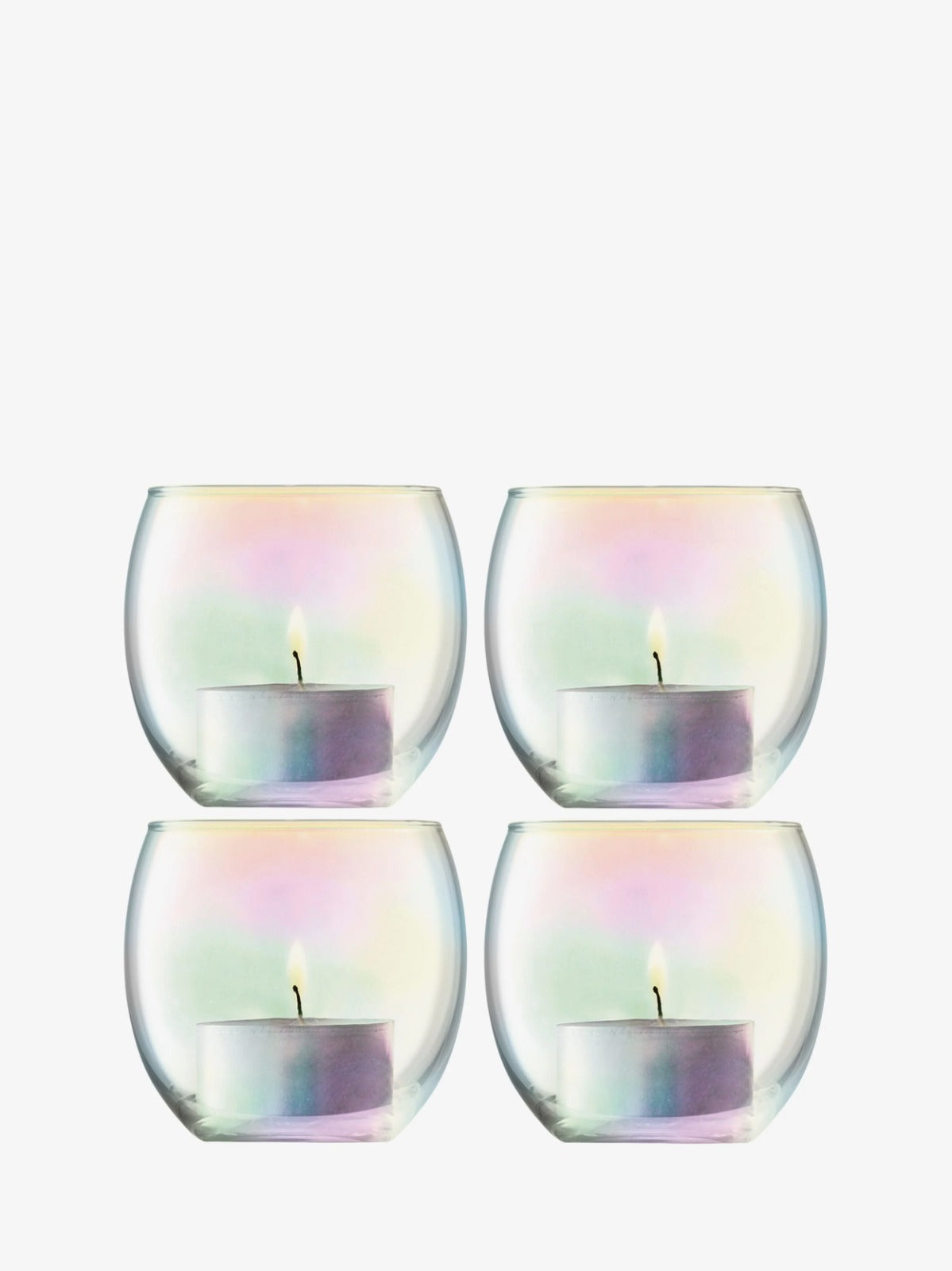 Pearl Tealight Holder H6.5cm Mother of Pearl x 4