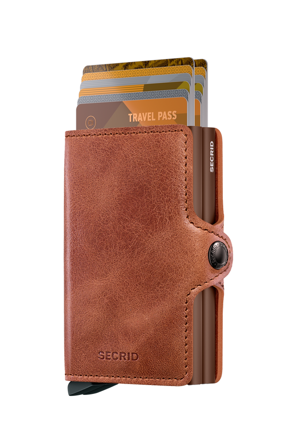 Twinwallet Vintage Cognac TV-Cognac-Brown