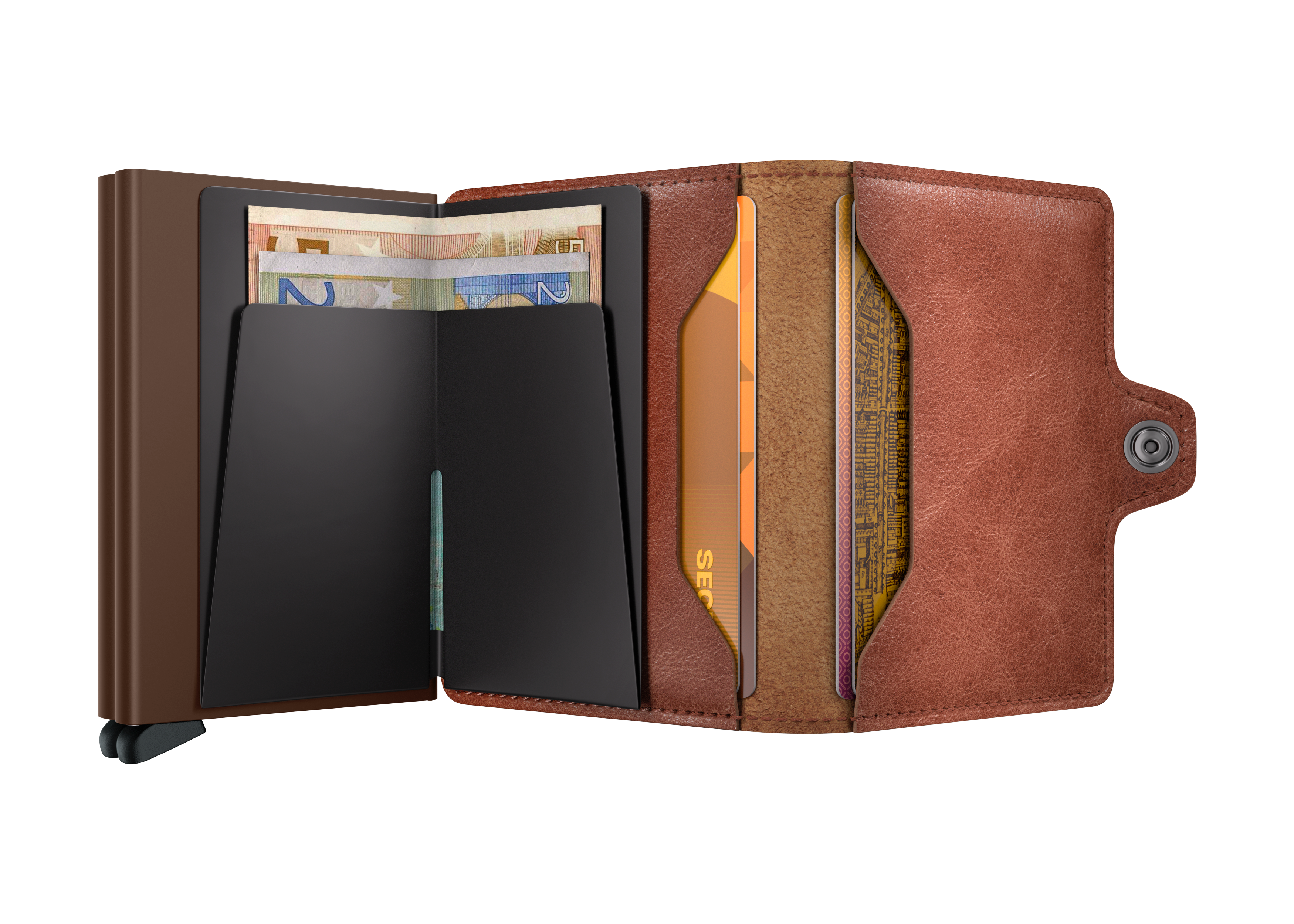 Twinwallet Vintage Cognac TV-Cognac-Brown